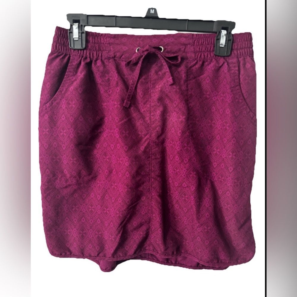 Duluth Trading Co Go Go Skort Womens Small Plum Geometric Athleisure Pickleball